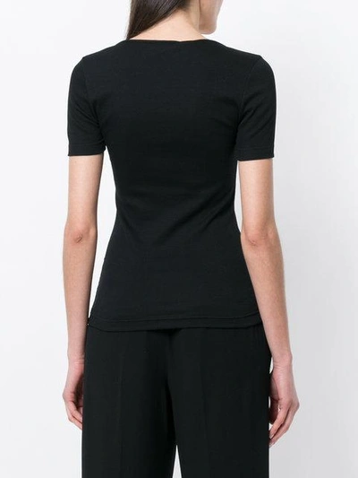 Shop Blanca Short-sleeve Fitted Top In Black
