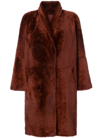 Shop Sprung Frères Oversized Mid-length Coat In Brique