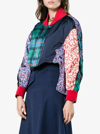 Shop Esteban Cortazar Patchwork Bomber Jacket In Multicolour