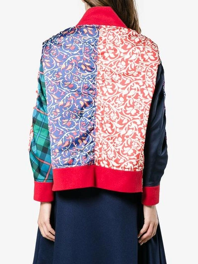 Shop Esteban Cortazar Patchwork Bomber Jacket In Multicolour