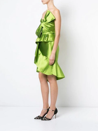 Shop Marchesa Ruffled Bow Dress - Green