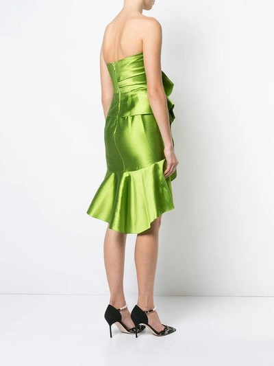 Shop Marchesa Ruffled Bow Dress - Green