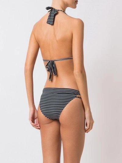 Shop Amir Slama Printed Triangle Bikini Set - Black