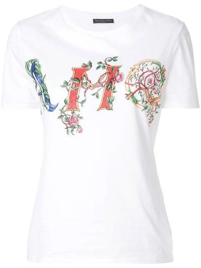 Shop Alexander Mcqueen Floral Logo T-shirt - White