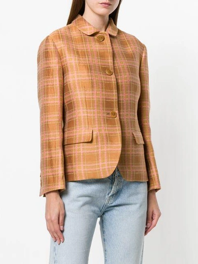 Shop Aspesi Plaid Shirt Jacket In Brown