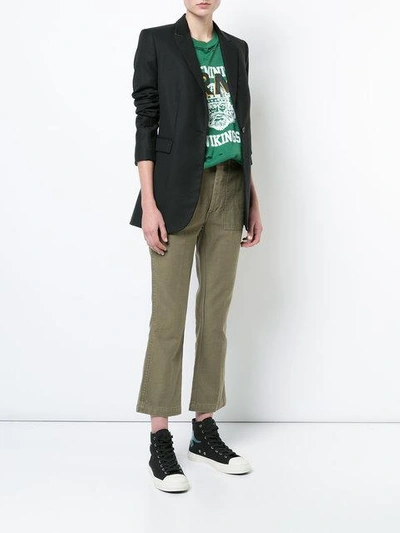 Shop R13 Cropped Cargo Trousers In Green