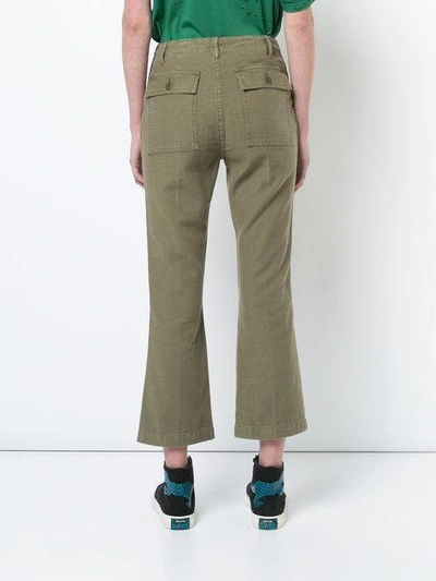 Shop R13 Cropped Cargo Trousers In Green