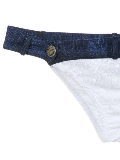 Amir Slama Denim Panels Bikini Set In White