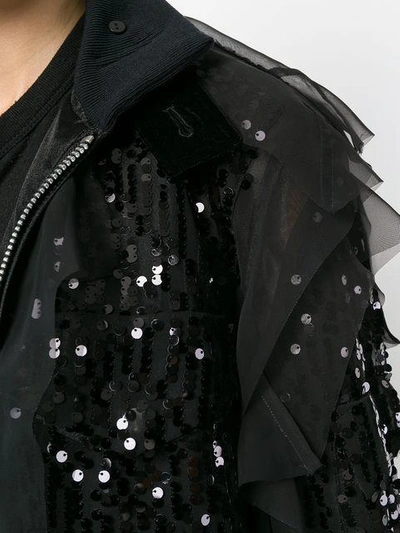 Sacai Sequined Detail Bomber Jacket In Black