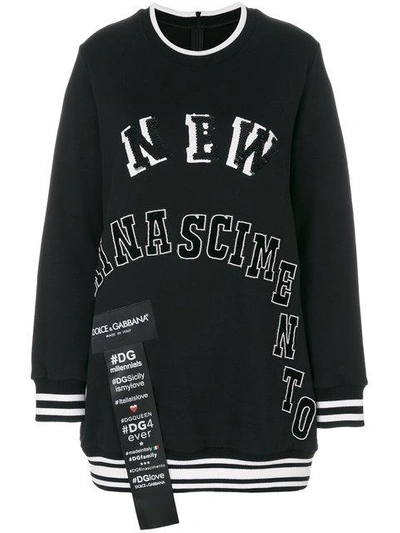 Shop Dolce & Gabbana Patch Appliqué Sweatshirt In Black