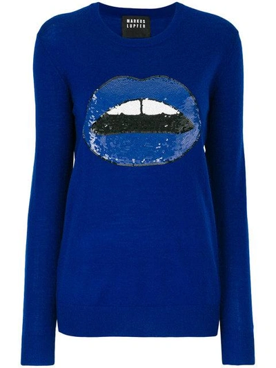 Shop Markus Lupfer Sequin Lara Sweater - Blue