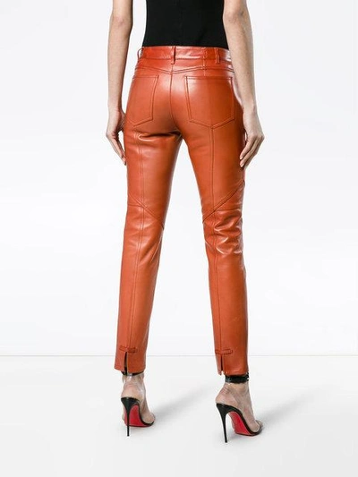 Shop Givenchy Panelled Leather Skinny Trousers In 800