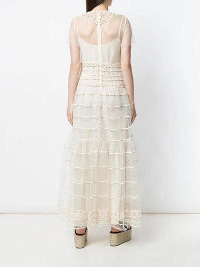 Shop Red Valentino Ruffled Maxi Dress - Neutrals