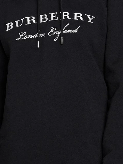 Shop Burberry Logo Hoodie - Black