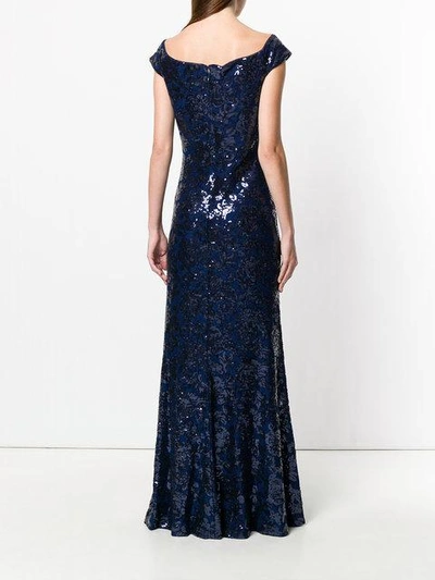 Shop Lauren Ralph Lauren 'hickory Soiree' Kleid Mit Pailletten In Blue
