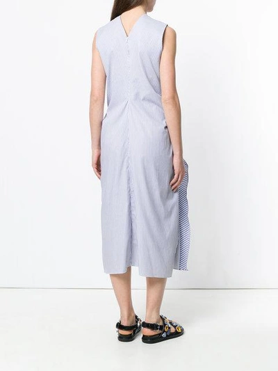 Shop Carven Striped Sleeveless Ruffle Midi Dress