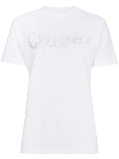 Shop Ashish Diamante Queer T Shirt - White