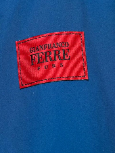 Shop Gianfranco Ferre Vintage Fur Trim Parka - Blue