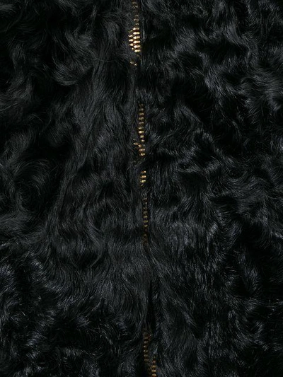 Shop Numerootto Fur Bomber Jacket - Black