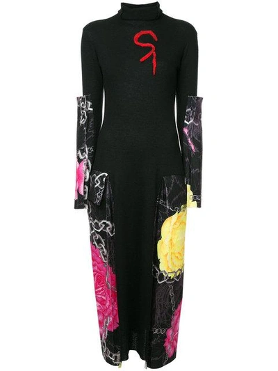 Shop Yohji Yamamoto Vintage Contrast Panel Pocket Dress In Black