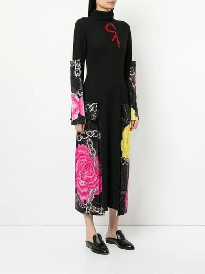 Shop Yohji Yamamoto Vintage Contrast Panel Pocket Dress In Black