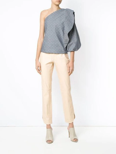 Shop Lilly Sarti Straight-leg Trousers - Neutrals