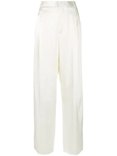 Shop Givenchy High Waisted Wide Leg Trousers In White
