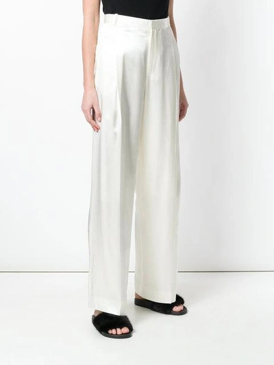 Shop Givenchy High Waisted Wide Leg Trousers In White