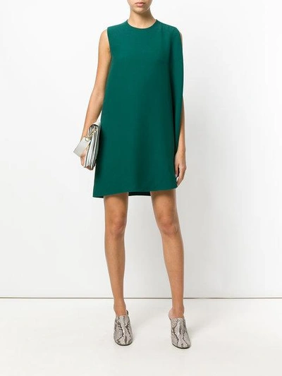 Shop Calvin Klein 205w39nyc Draped Sleeve Shift Dress In Green