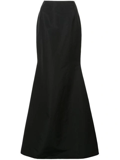 Shop Carolina Herrera Long Flared Skirt In Black