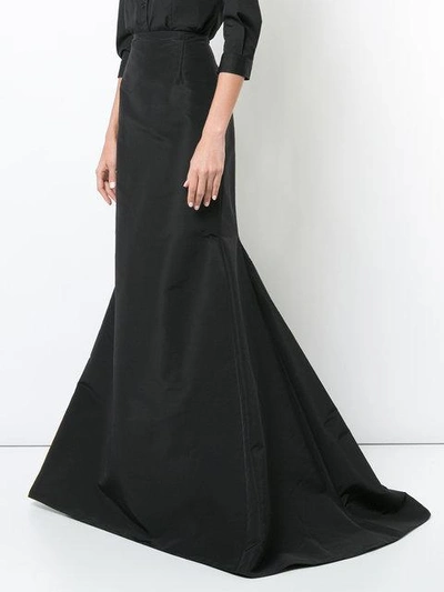 Shop Carolina Herrera Long Flared Skirt In Black