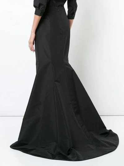 Shop Carolina Herrera Long Flared Skirt In Black