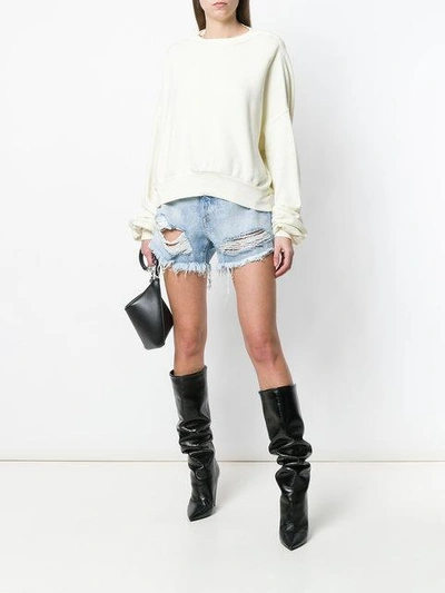 Shop Ben Taverniti Unravel Project Unravel Project Classic Long-sleeve Sweater - Neutrals In Nude & Neutrals