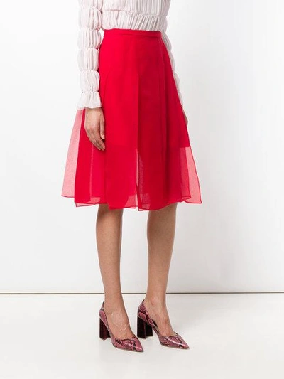 Shop Rochas Pleated Sheer Skirt