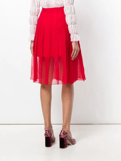 Shop Rochas Pleated Sheer Skirt