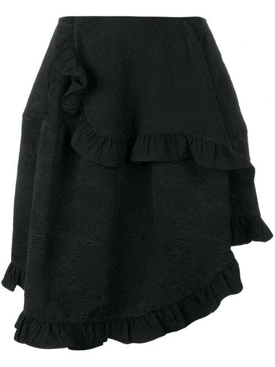 Shop Simone Rocha Asymmetric Ruffle Skirt - Black