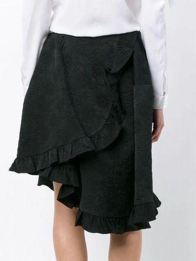 Shop Simone Rocha Asymmetric Ruffle Skirt - Black