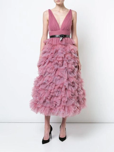 Shop Marchesa Notte Ruffled A In Pink