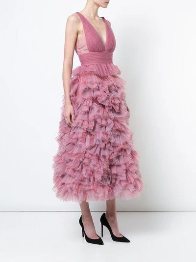 Shop Marchesa Notte Ruffled A In Pink