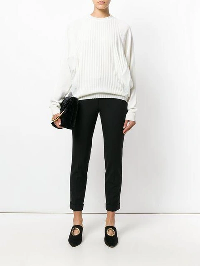 Shop Jil Sander Ribbed Knit Jumper - White