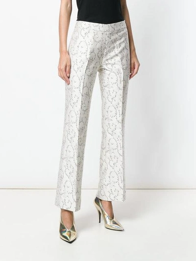 Shop Giambattista Valli Silk Floral Trousers - White