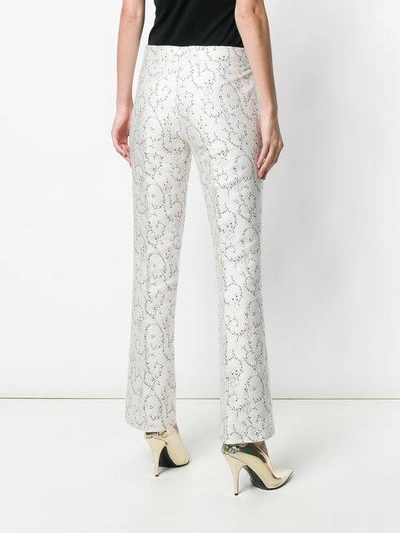 Shop Giambattista Valli Silk Floral Trousers - White