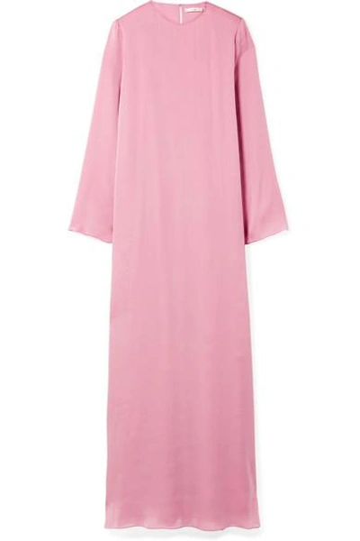Shop The Row Antoi Washed Silk-charmeuse Gown In Pink