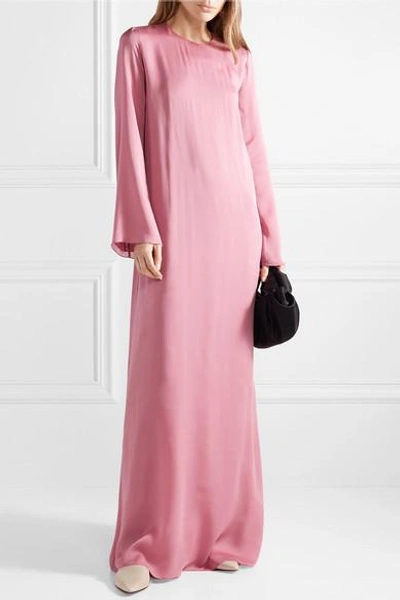 Shop The Row Antoi Washed Silk-charmeuse Gown In Pink