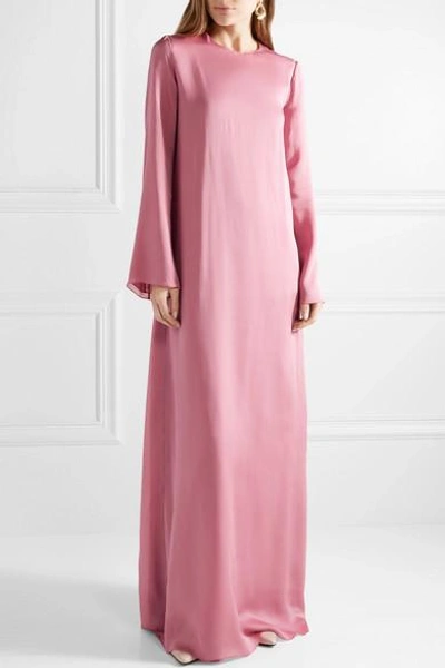 Shop The Row Antoi Washed Silk-charmeuse Gown In Pink