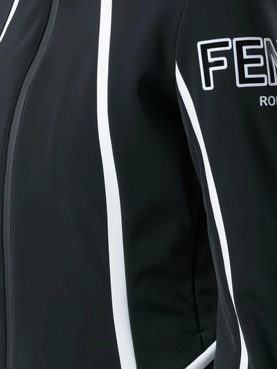 Shop Fendi Fur Embellished Fitted Jacket - Black