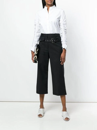 Belted cropped trousers