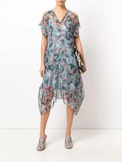 Shop Antonio Marras Floral-print Dress - Blue