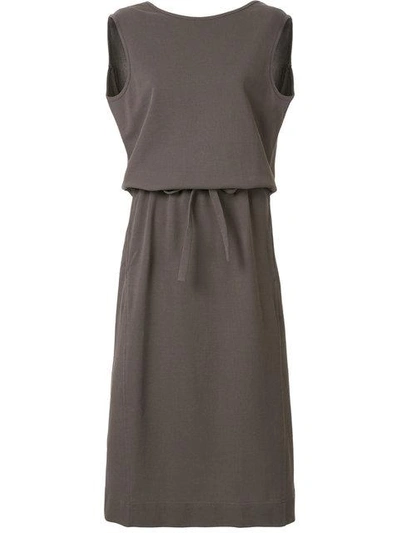 Shop Lemaire Bow Detail Dress In Brown