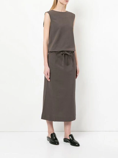 Shop Lemaire Bow Detail Dress In Brown